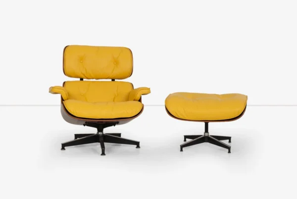 Eames Lounge Chair and Ottoman Yellow - Image 4