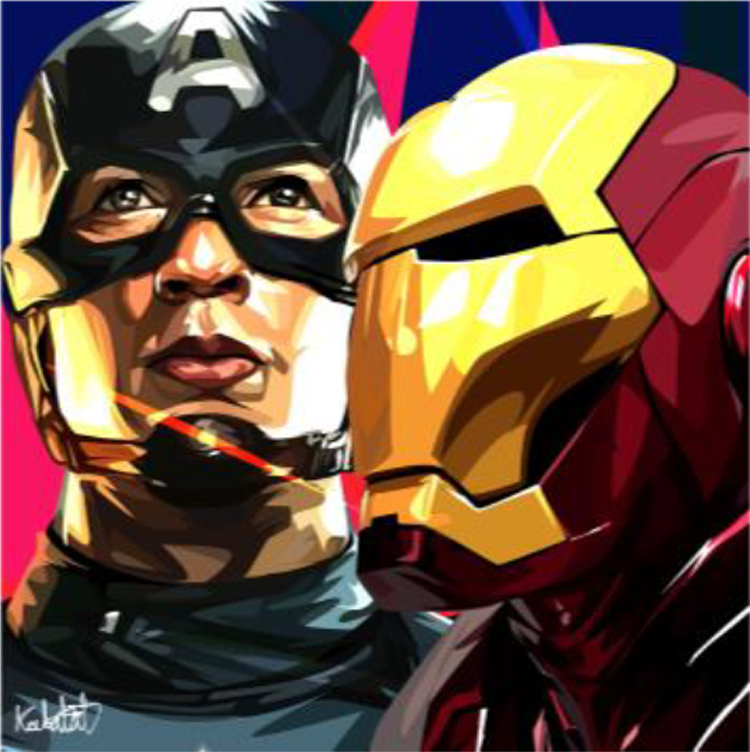 Captain America X Iron Man Wall Art